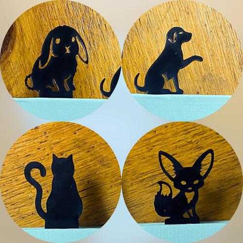 Kit Com 4 Marcadores De Página - Clips Animais - Ler & Ser Preto Animais